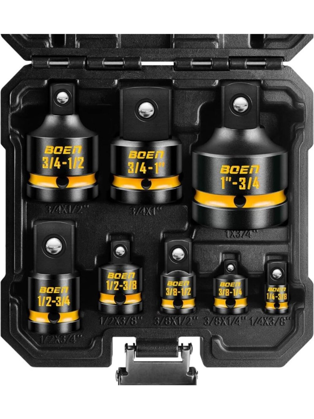 8-Piece Impact Socket Adapter Set, Cr-Mo Steel Wrench Conversion Kit, 1/4"-3/4